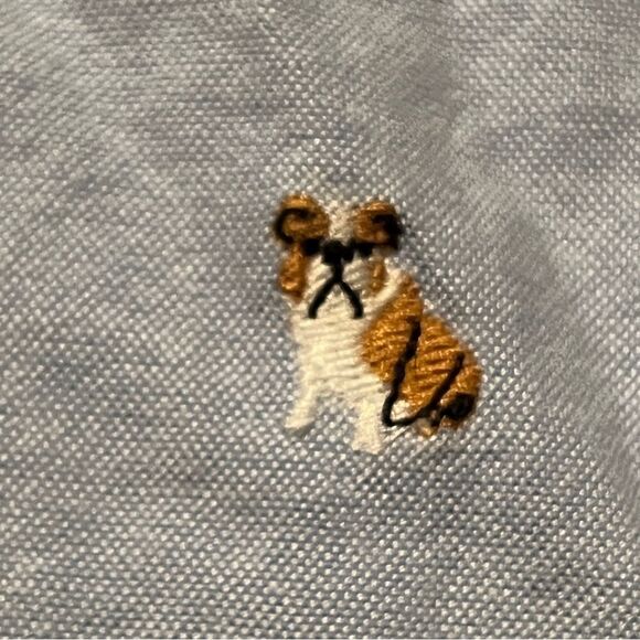 JANIE AND JACK BULLDOG OXFORD BUTTON DOWN SHIRT - Picture 6 of 14